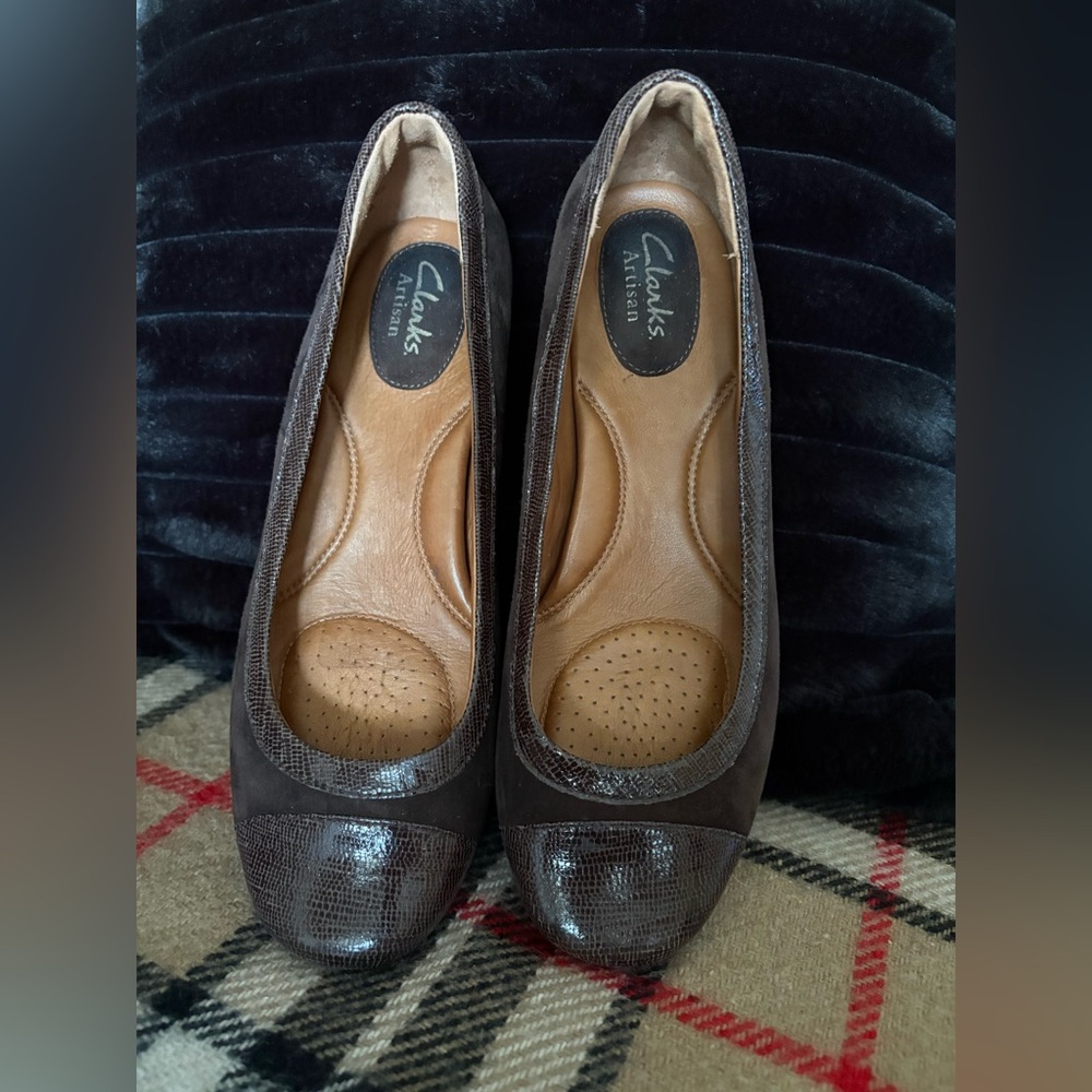 Clarks Suede Artisan Women's Brown Leather Shoes